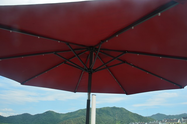 PLU-001-R/Red LED Garden Market Umbrella 
