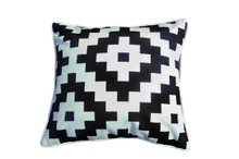 Pillow-4/White and Black Decorative Square Throw Pillow