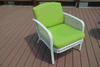 White Rattan Outdoor Dining Set Round Table And Two Chairs