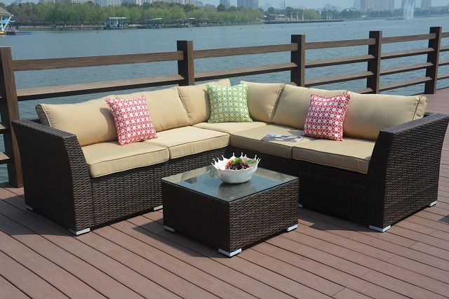PAS-1506/4PC Detachable Outdoor Park and Garden Sectional Sofa Set