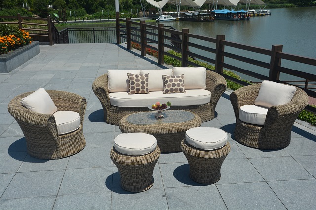 PAS-1601/Luxury Outdoor Garden Patio Elliptic Sofa Set Multiple Pieces