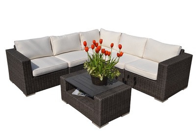 PAS-1312/Luxury L Shaped Popular Outdoor Wicker Sofa Set