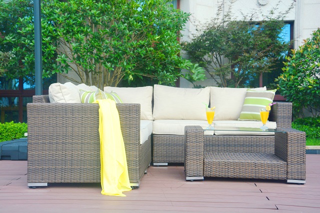 PAS-1115/New Design Economical L Shaped Rattan Garden Sofa