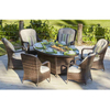 6 Seat Oval Fire Pit Dining Table With Eton Chair