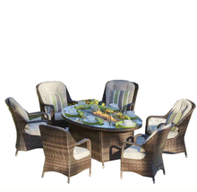 6 Seat Oval Fire Pit Dining Table With Eton Chair