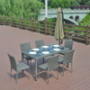 6 Seat Outdoor Wicker Backyard Restaurant Rattan Dining Table And Chairs
