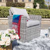 Wide Rattan Series All Weather Patio Wicker Sofas with Cushion Box Table